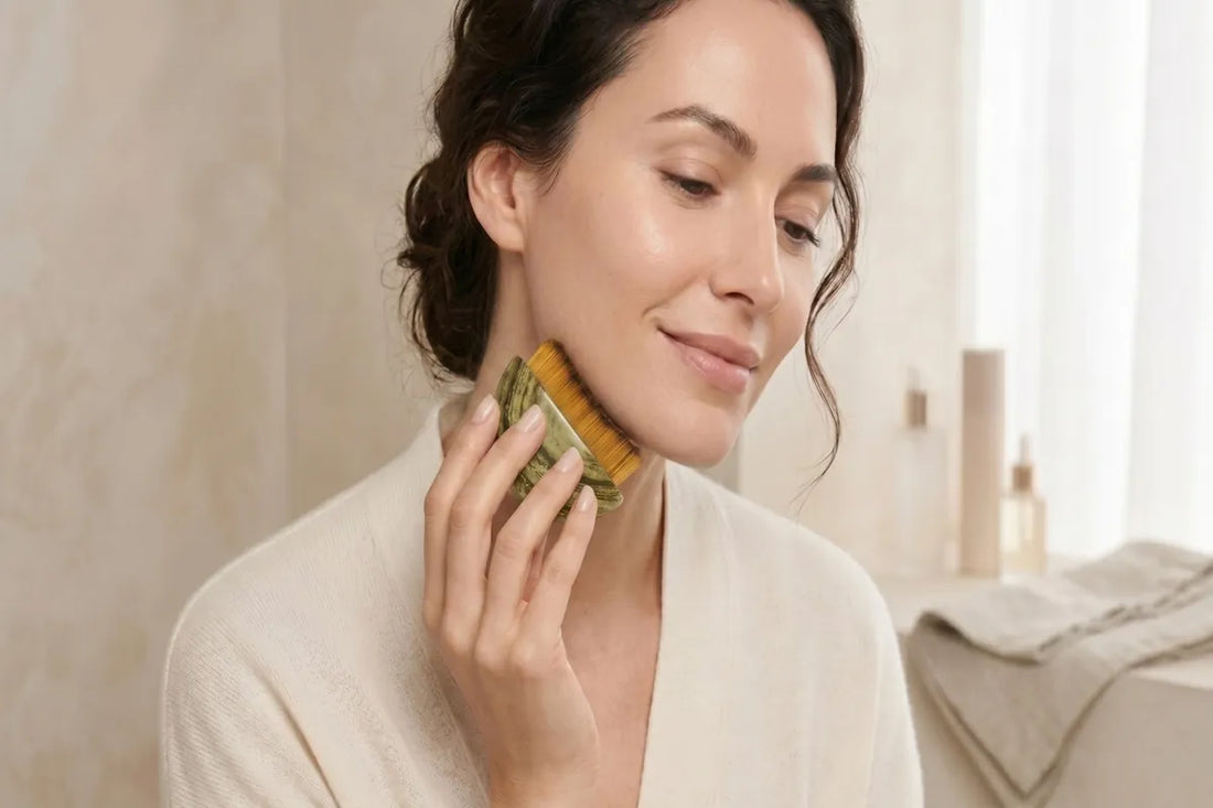 Drainage lymphatique visage à la maison avec la brosse GlowSculpt