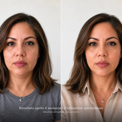 Résultats avant après drainage lymphatique visage GlowSculpt 4 semaines