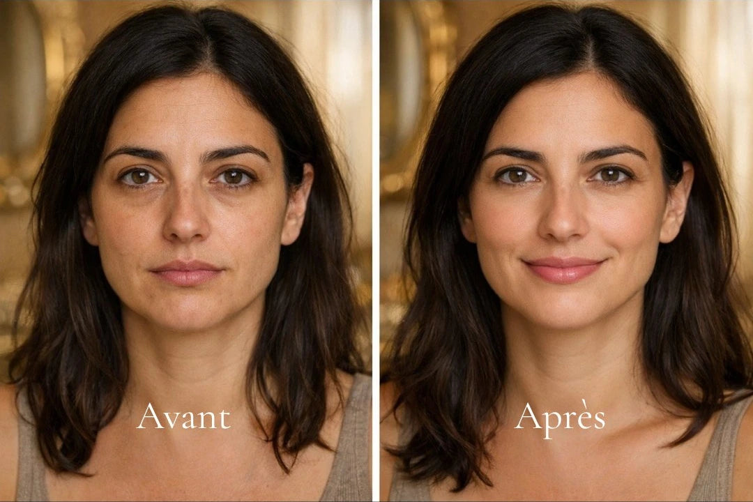 Brosse drainage lymphatique visage GlowSculpt - résultats avant après
